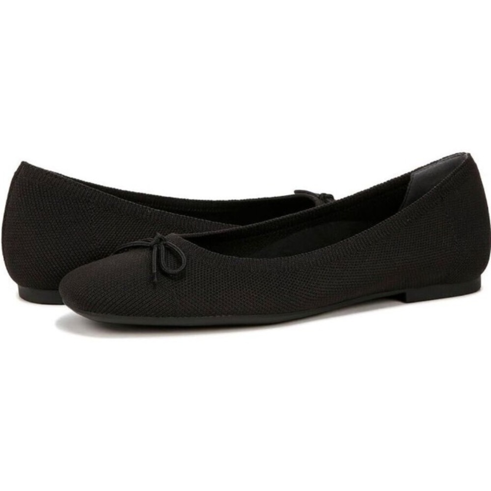 Vionic Klara Knit Ballet Flat 9.5 Black Square Toe Bow Slip-On Balletcore Office - Picture 16 of 16